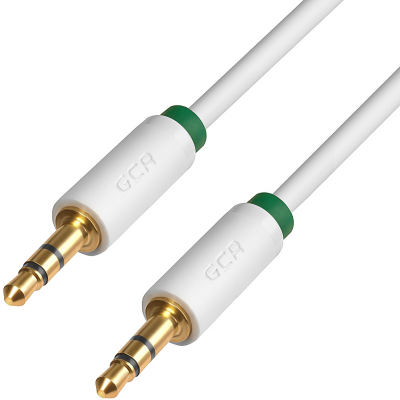 Greenconnect Кабель аудио 1.0m jack 3,5mm/jack 3,5mm белый, зеленая окантовка, ультрагибкий, 28 AWG, M/M, Premium GCR-AVC1662-1.0m, экран, стерео Greenconnect 1.0m jack 3.5mm/jack 3.5mm белый