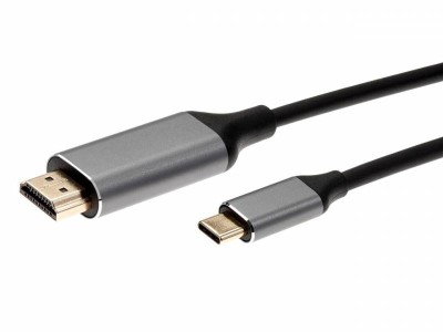 Кабель-адаптер USB 3.1 Type-Cm --> HDMI A(m) 4K@60Hz, 1.8m ,Alum Shell,Aopen/Qust <ACU423MC-1.8M>