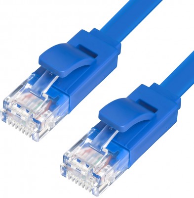 Greenconnect Патч-корд PROF плоский прямой 1.5m, UTP медь кат.6, синий, 30 AWG, GCR-LNC621-1.5m ethernet high speed 10 Гбит/с, RJ45, T568B Greenconnect RJ45(m) - RJ45(m) Cat. 6 U/UTP PVC 1.5м синий