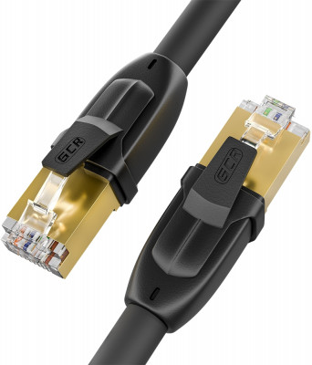 GCR Патч-корд PROF кат.7 ethernet  1.0m F/FTP,  RJ45, CU, 28 AWG, литой, прямой , черный, экранированные коннекторы, GCR-52559 Greenconnect RJ45(m) - RJ45(m) Cat. 7 F/FTP LSZH 1м