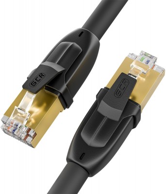 GCR Патч-корд PROF кат.7 ethernet  5.0m F/FTP,  RJ45, CU, 28 AWG, литой, прямой , черный, экранированные коннекторы, GCR-52562 Greenconnect RJ45(m) - RJ45(m) Cat. 7 F/FTP LSZH 5м