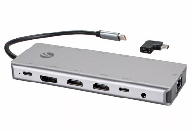 Адаптер TypeC -->(2HDMI+DP)4K*60Hz+3USB3.0+TC+USB2.0+RJ45+SD+TF+PD+audio+TCадаптер, VCOM <4706>