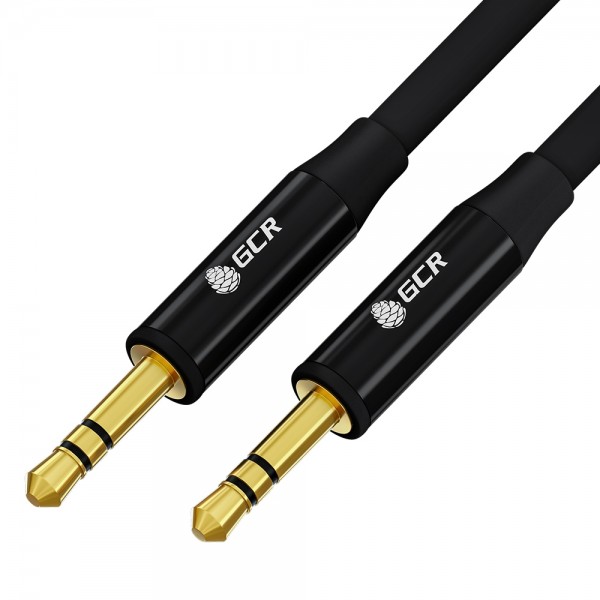 GCR Кабель 3.0m аудио jack 3.5mm/jack 3.5mm черный, GOLD, AL case черный, M/M, GCR-54762 Greenconnect GCR-54762