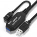 GCR Удлинитель активный 5.0m USB 3.0, AM/AF, черный, с усилителем сигнала, доп.питание micro, GCR-51927 Greenconnect  USB 3.2 Type-AM - microUSB 2.0 (f),USB 3.2 Type-AF 5м