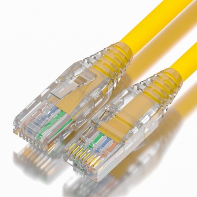 GCR Патч-корд 0.3m LSZH UTP кат.5e, желтый, коннектор ABS, 24 AWG, ethernet high speed 1 Гбит/с, RJ45, T568B, GCR-53260 Greenconnect RJ45(m) - RJ45(m) Cat. 5e UTP  0.3м желтый