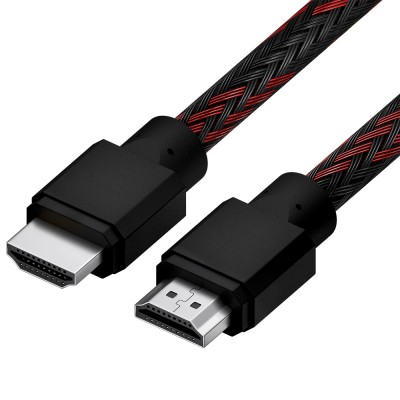 Кабель 0.5m HDMI 2.0, BICOLOR черно-красный нейлон, Ultra HD, 4K 60 fps 60Hz/5K*30Hz, 3D, AUDIO, 18.0 Гбит/с, 28AWG Кабель 4PH-R90009