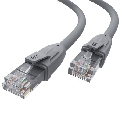 GCR Патч-корд прямой 0.3m UTP кат.6, серый, 24 AWG, ethernet high speed, RJ45, T568B, GCR-52541 Greenconnect RJ45(m) - RJ45(m) Cat. 6 UTP  0.3м серый