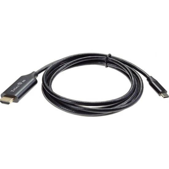 Кабель-адаптер USB3.1 Type-Cm --> HDMI A(m) 4K@60Hz, 1.8m, Telecom <TCC008-1.8M>