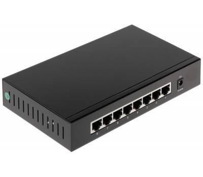 DAHUA DH-PFS3008-8GT 8-портовый гигабитный неуправляемый коммутатор, 8xRJ45 1Gb, коммутация 16 Гбит/с, MAC-таблица 2К