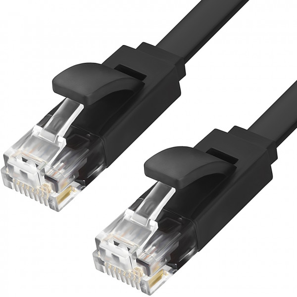 Greenconnect Кабель патч-корд UTP 6 кат. 0,15м. Greenconnect RJ45(m) - RJ45(m) Cat. 6 U/UTP PVC 0.15м чёрный